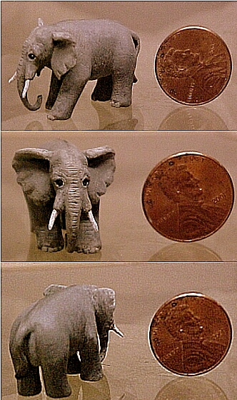 hand carved wood micro miniature elephant