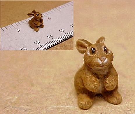 hand carved wood bunny