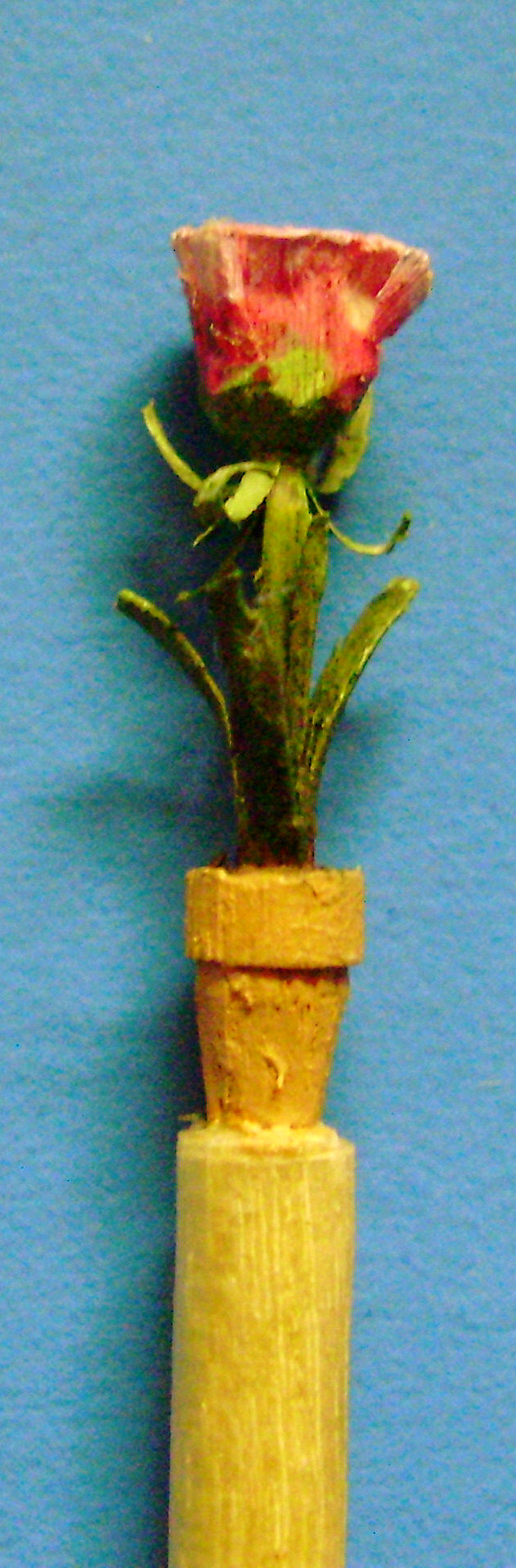 carved flower in a pot toothpick