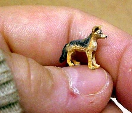 hand carved wood micro miniature jackal