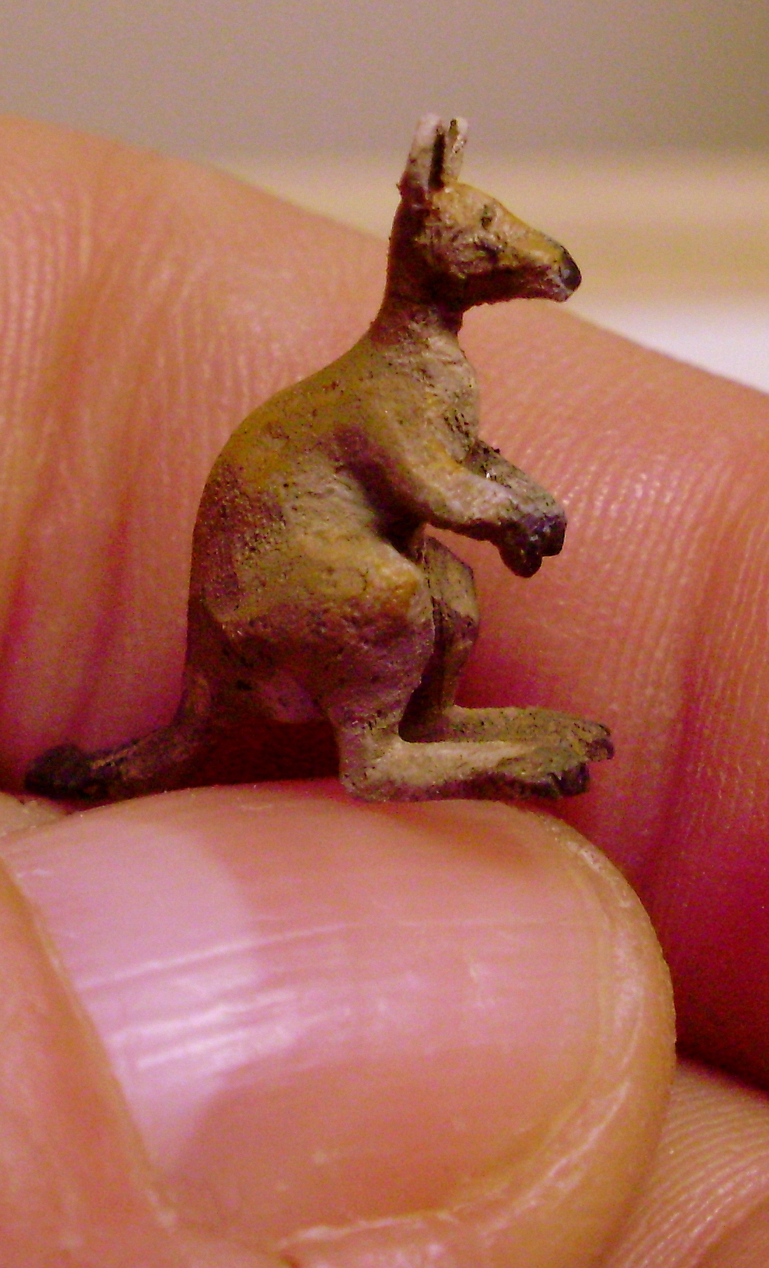 hand carved wood micro miniature kangaroo