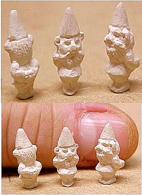 Hand carved limestone gnomes