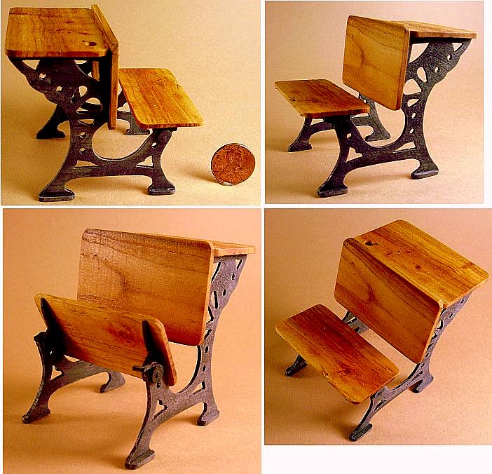 Folding Victorian school desk