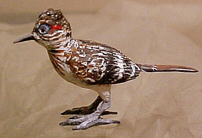 hand carved wood miniature roadrunner